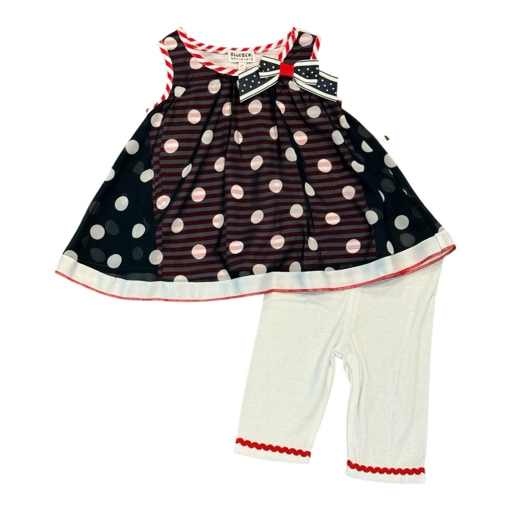 Blueberi Boulevard polka dots patriotic outfit